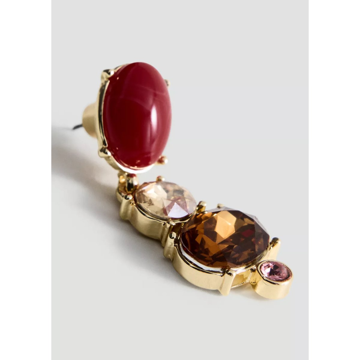 Boucles d'oreilles pendantes cristaux or, MANGO