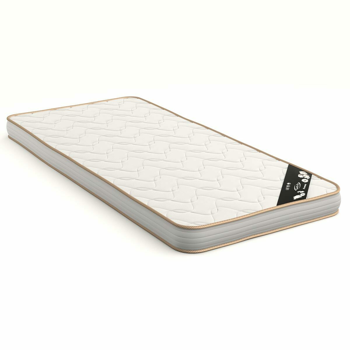 Pack lit gigogne avec matelas Bois massif LEO blanc et bois, AKITEN RETAIL