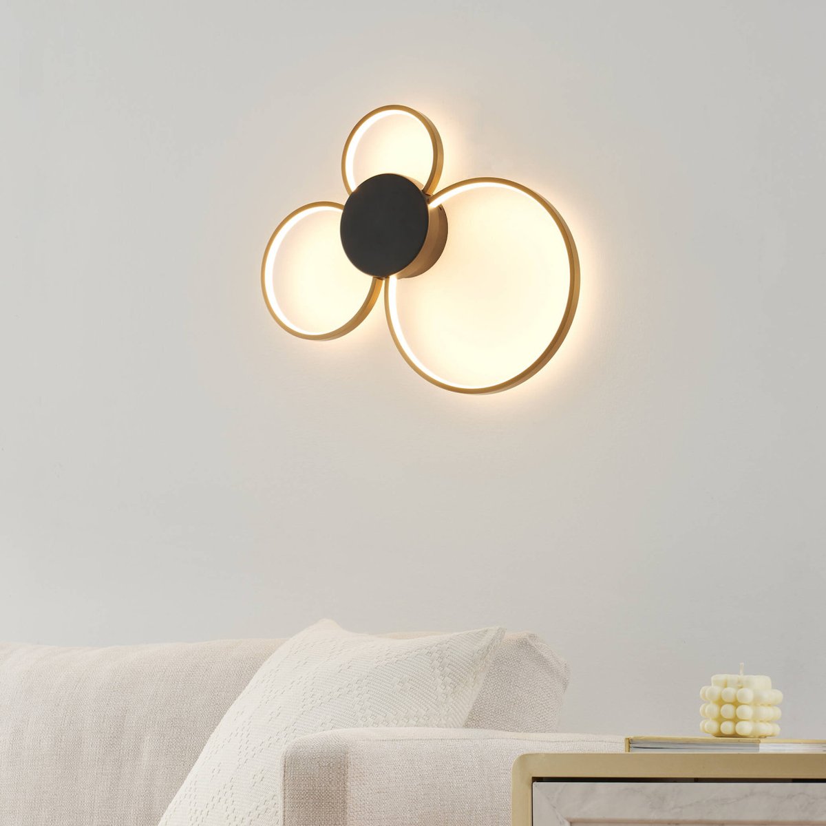 Plafonnier ou applique dimmable LED - ALISA noir et doré, KOSILUM