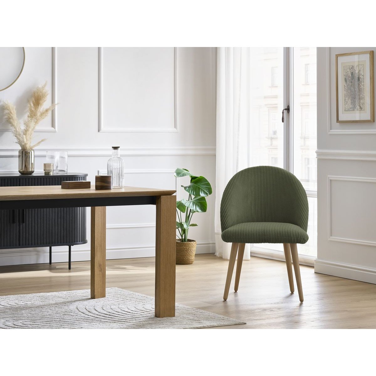 Lot de 4 chaises velours côtelé, LALIE multicolore 2, BOBOCHIC