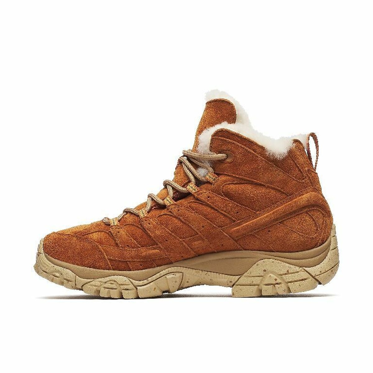 Leren sneakers Moab 2 Decon Mid Cozy Luxe oranjekastanje, MERRELL