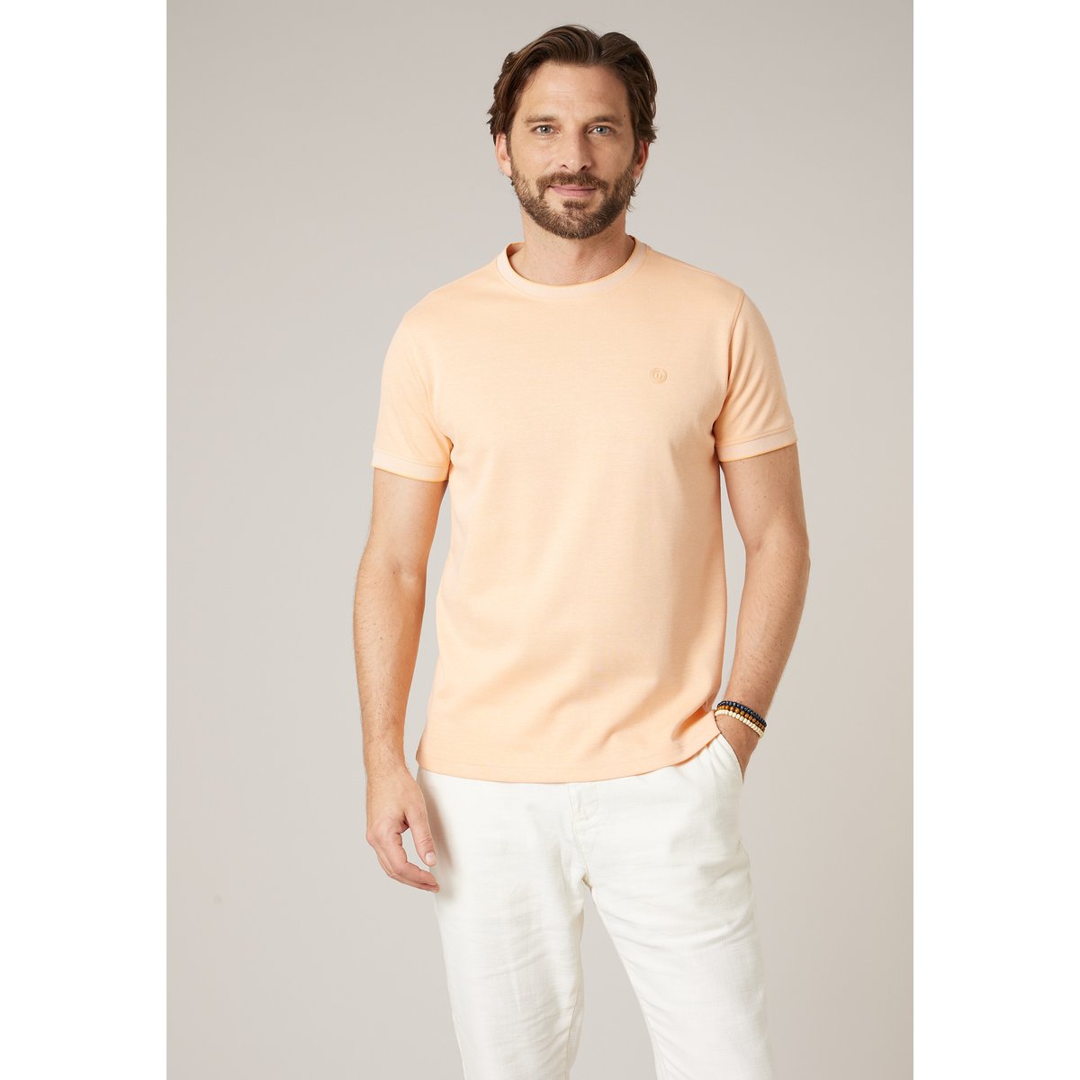 T-shirt homme en piqué VINTOR orange, DEELUXE
