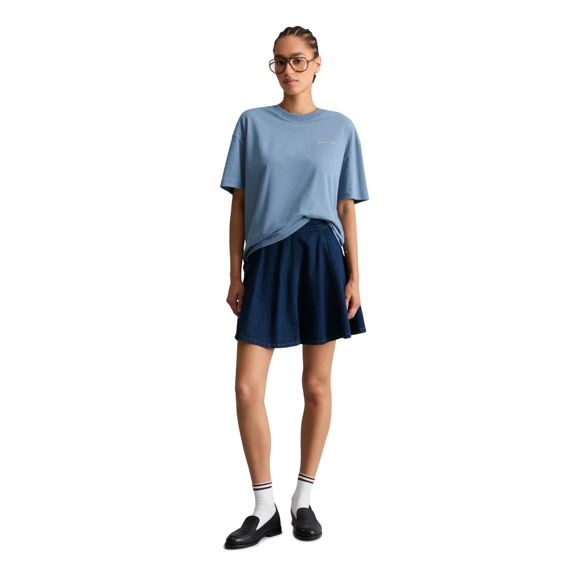 T-shirt de base relaxed en coton organique bleu, MARC O’POLO DENIM