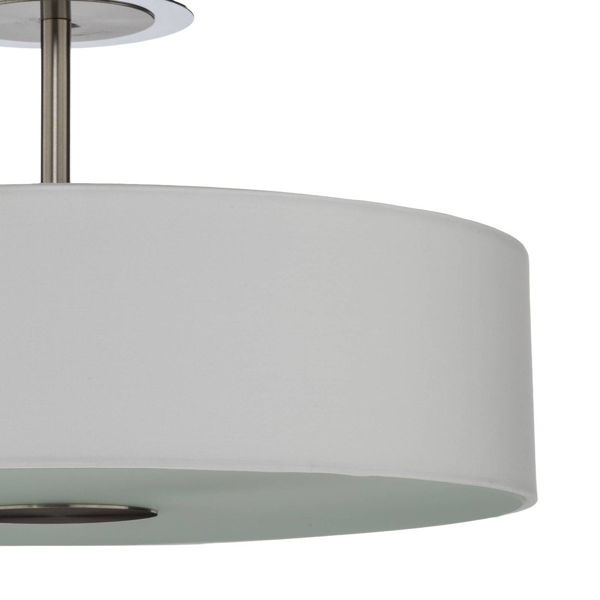 Plafonnier en textile moderne, Josia blanc, nickel mat, chrome, LINDBY
