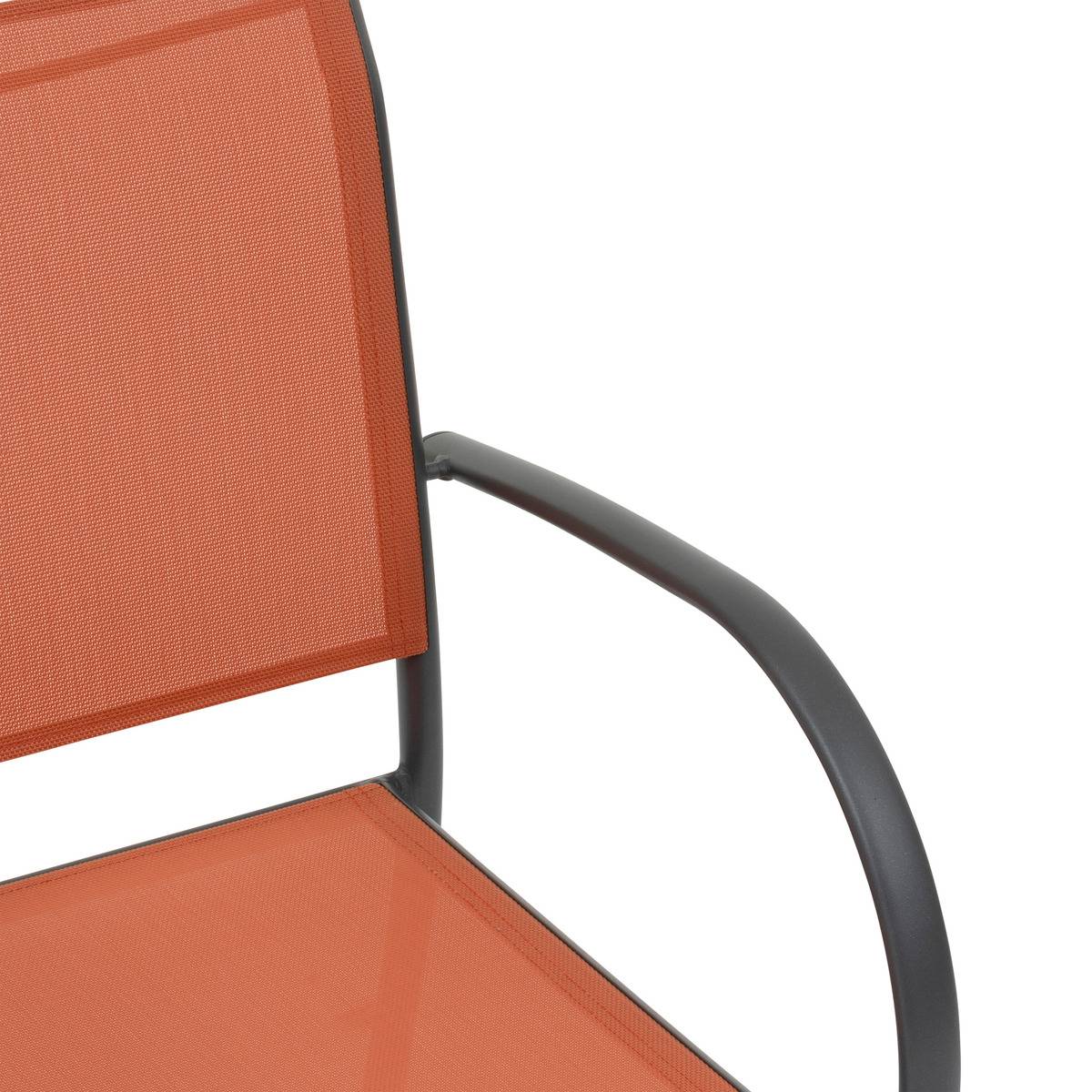 Fauteuil de jardin empilable PIAZZA orange rouille, HESPERIDE