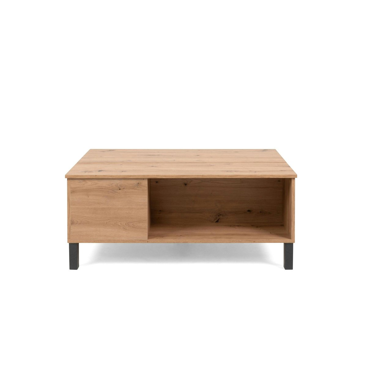 Table basse relevable effet bois avec rangement ALVA bois naturel, PIER IMPORT