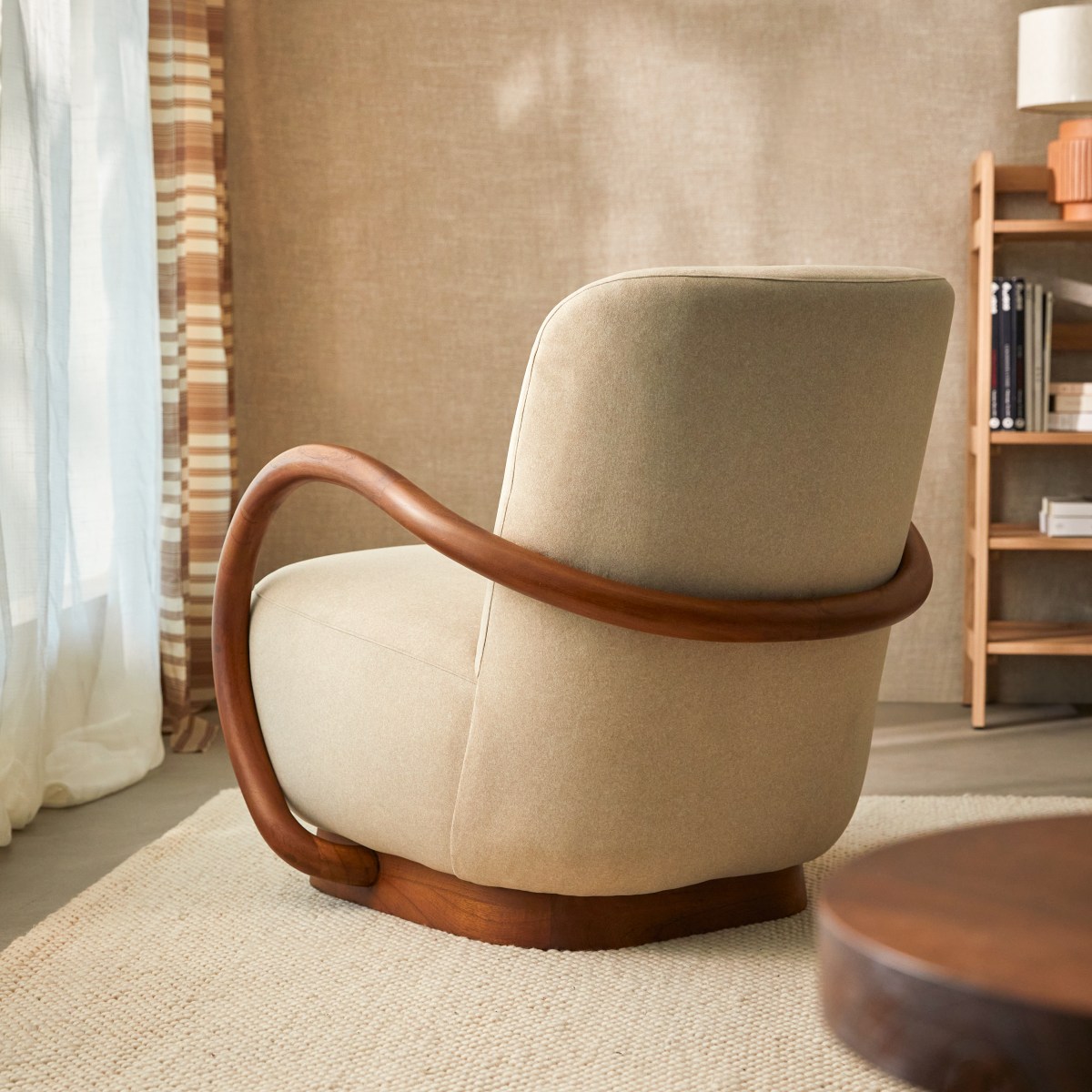 Fauteuil en Tissu massif, TERESA beige, TIKAMOON