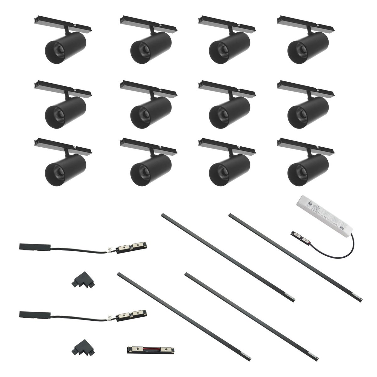 Kit rail magnétique 80W en U - LYNE noir, KOSILUM