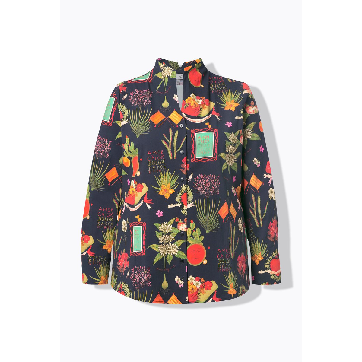 Chemisier motif champêtre noir, ULLA POPKEN