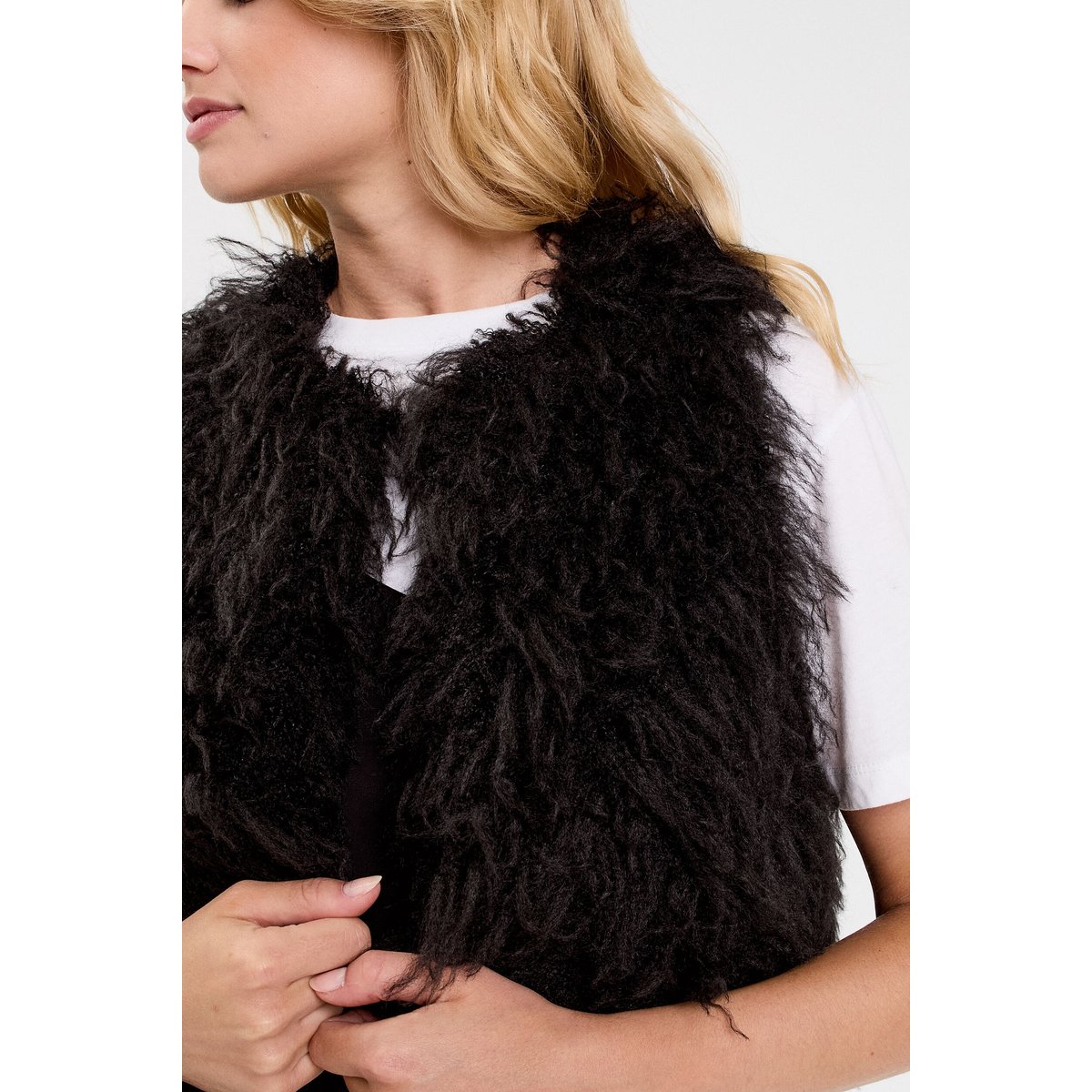 Gilet court sans manches noir, CACHE CACHE