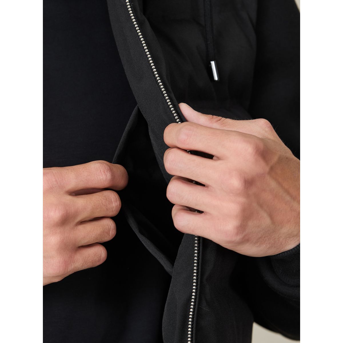 Veste à capuche matelassée hybride noir, NEXT