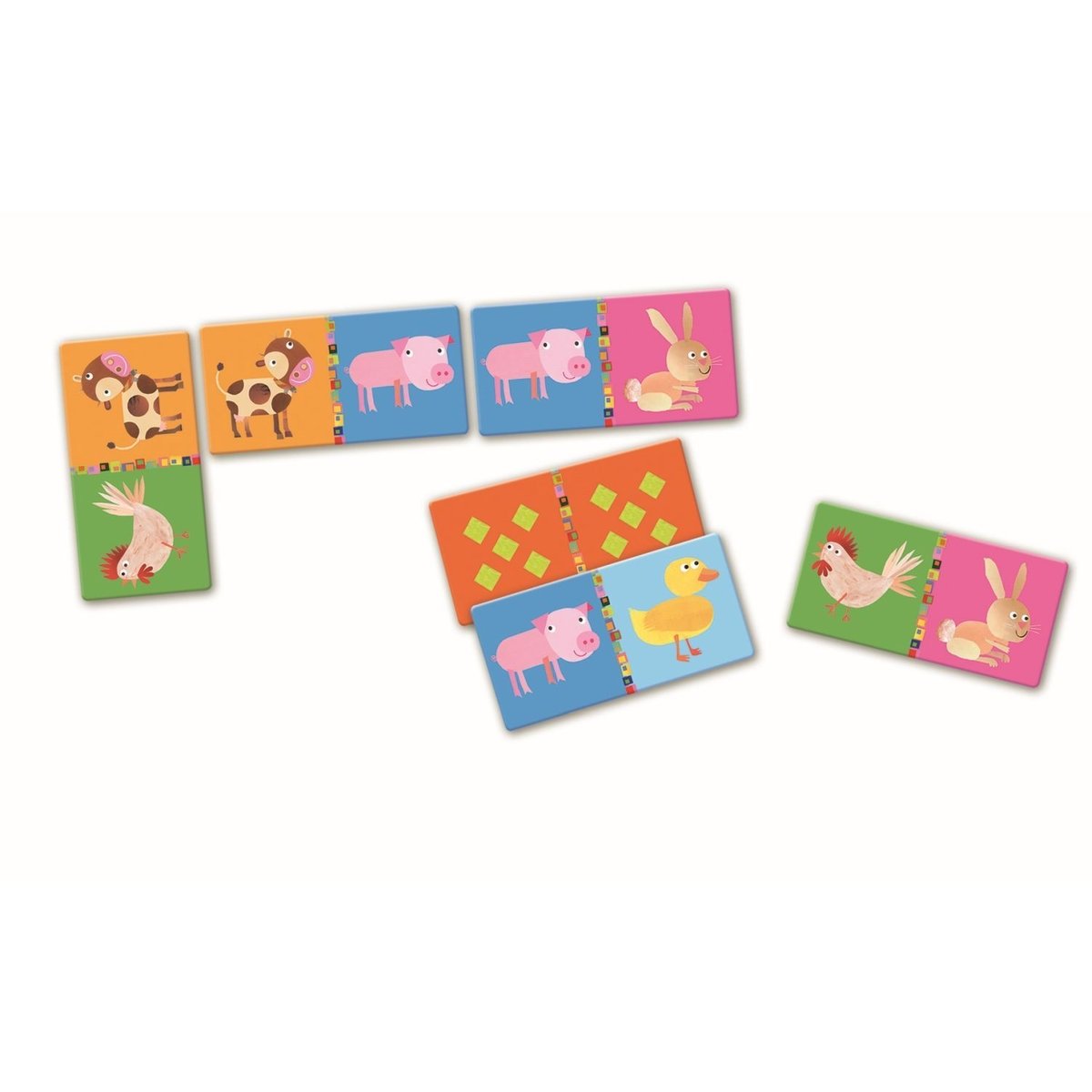 Jeux éducatifs Domino Ferme multicolore, DJECO