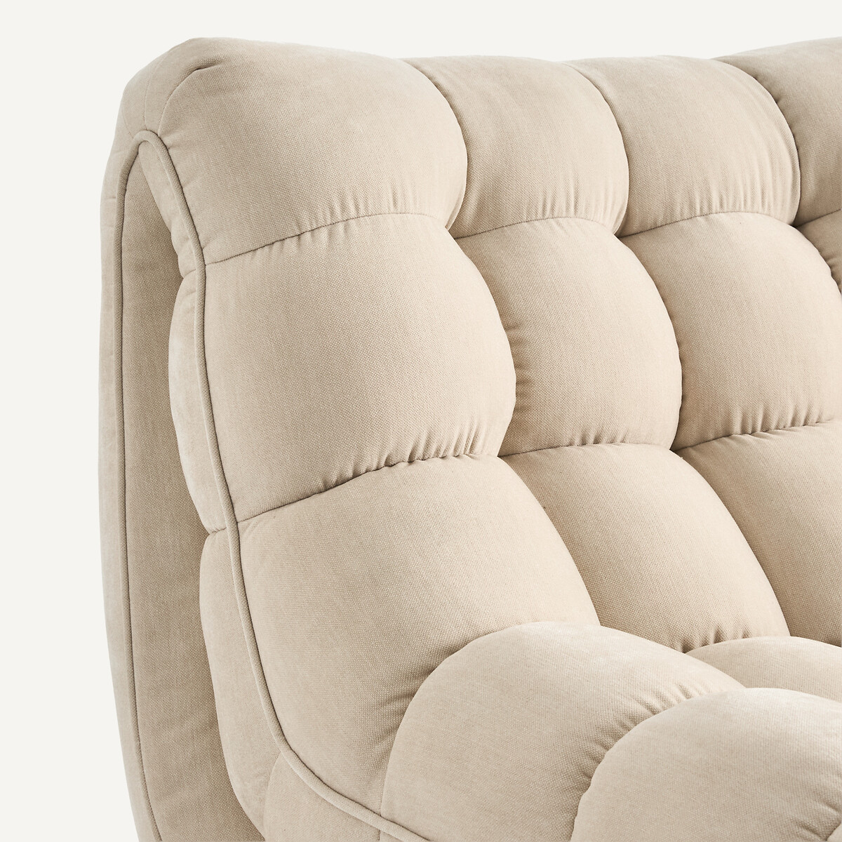 Fauteuil modulable capitonné, en velours, JUD ecru, AM.PM
