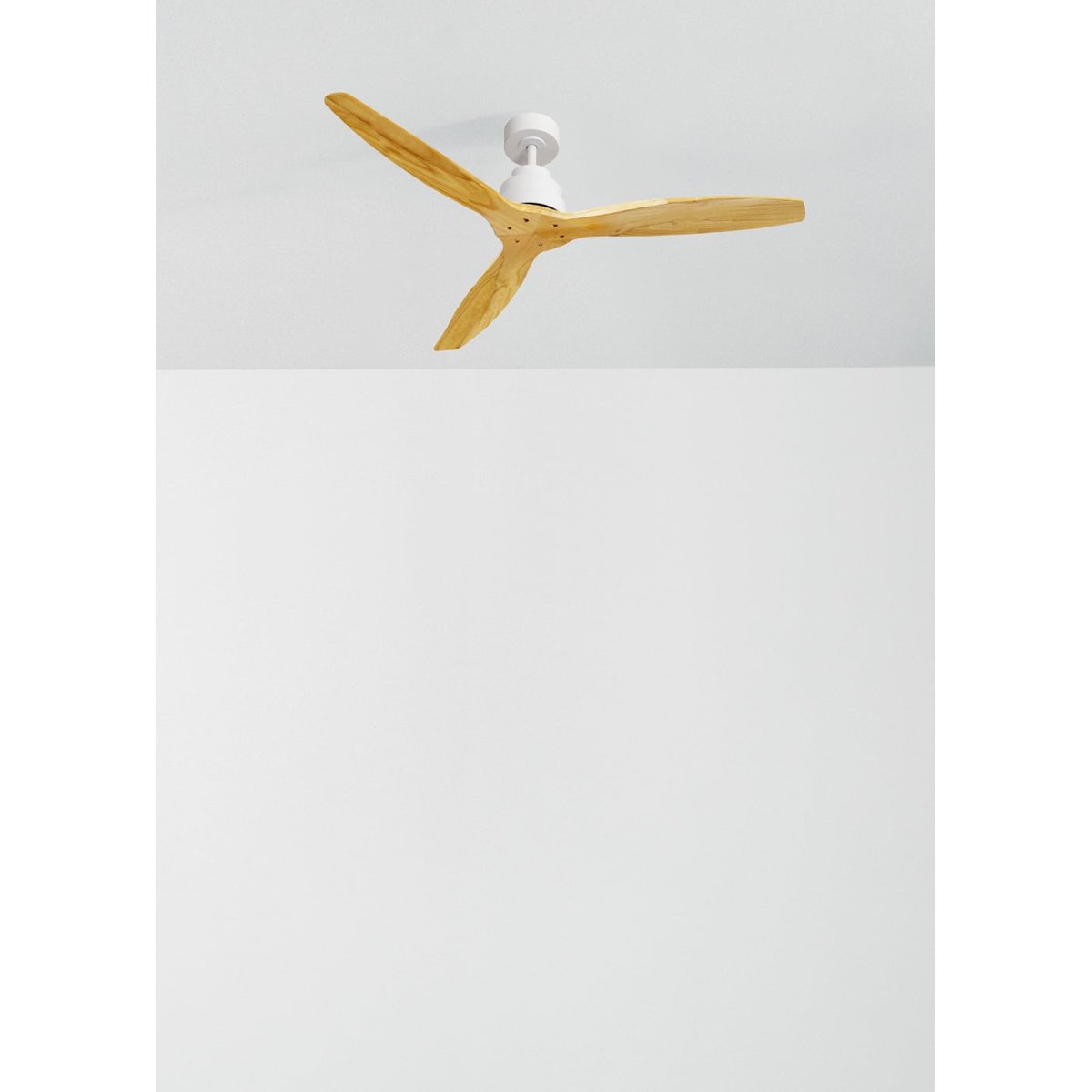 Ventilateur de plafond 40W sans lumière et télécommande WIND STYLANCE NATURAL WOOD blanc/bois naturel, CREATE
