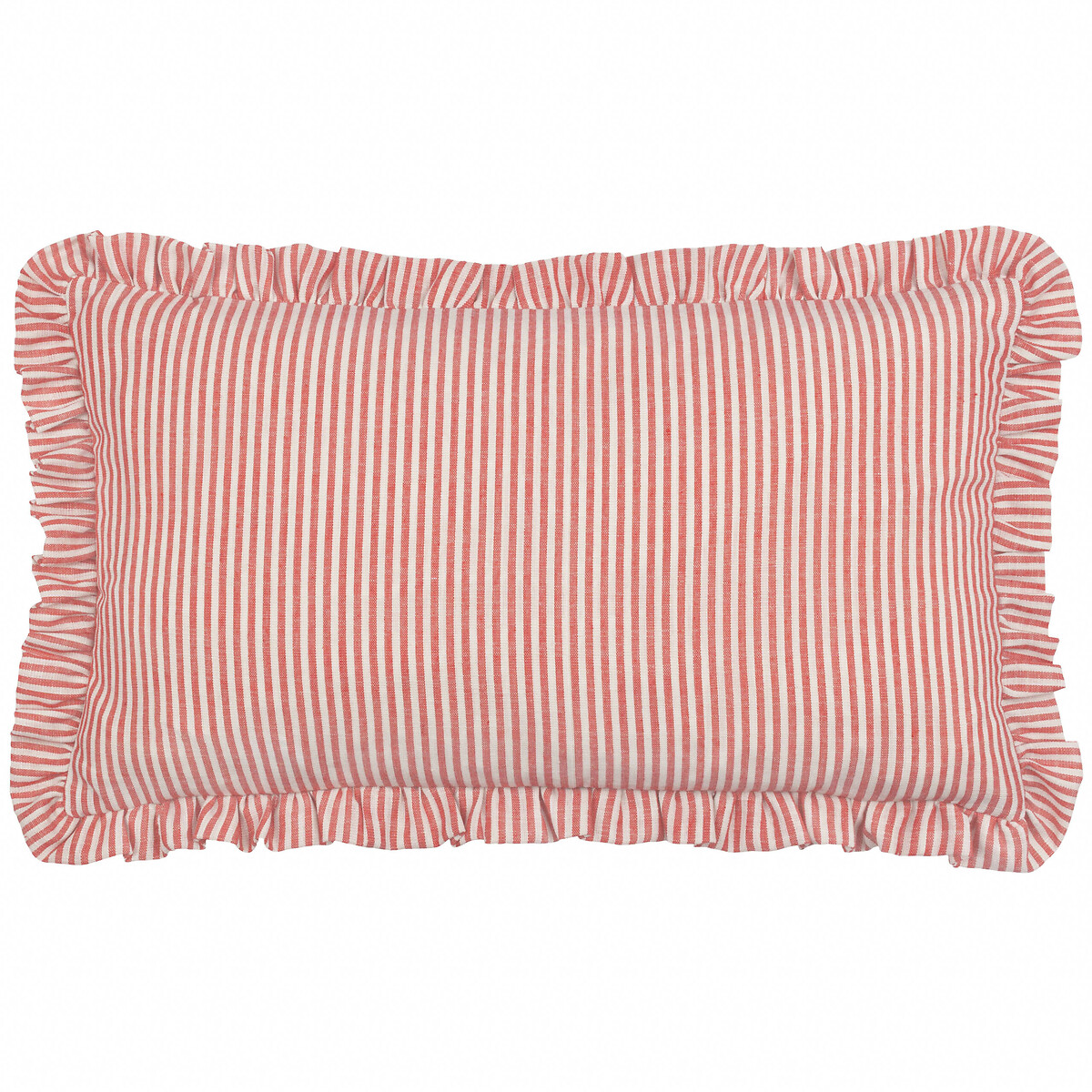 Les Fruites Striped Ruffle Feather Rich Cushion red, FURN.