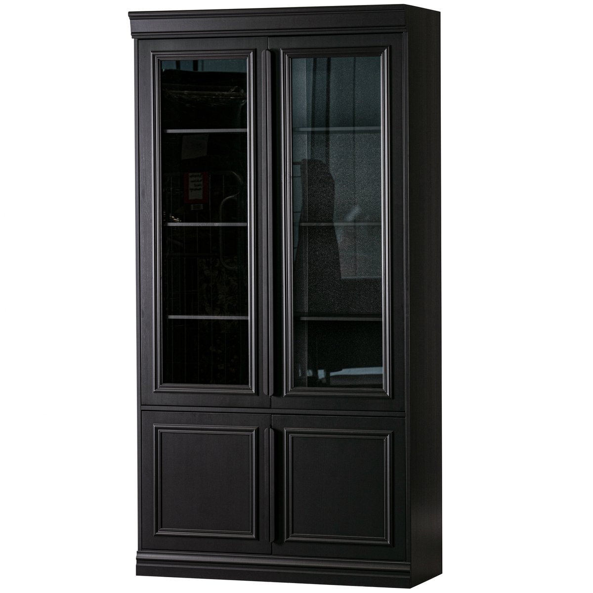 Vitrine en pin et verre ORGANIZE noir mat, WOOOD