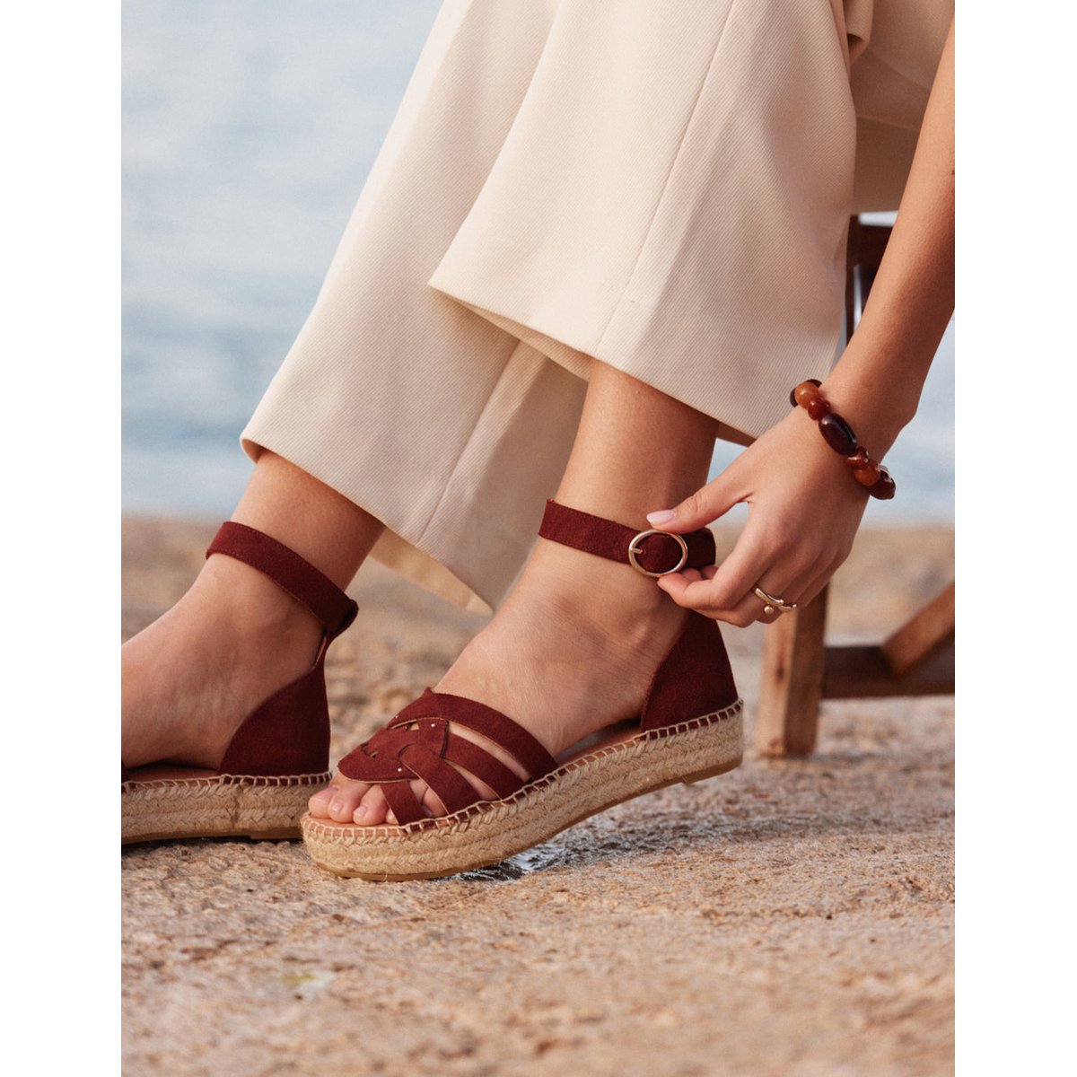 Espadrilles AZEL suède pourpre, ODAJE