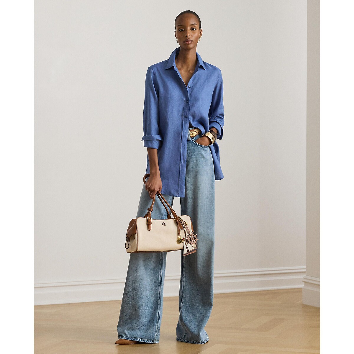 Karrie Linen Shirt in Regular Fit blue, LAUREN RALPH LAUREN