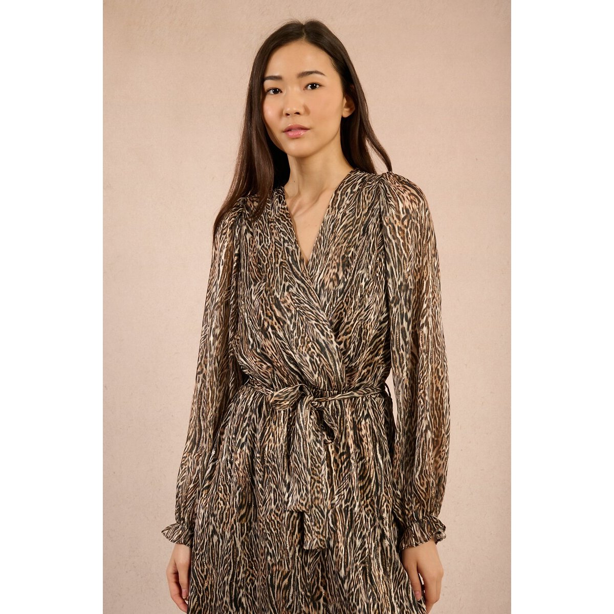 Animal Print Wrapover Dress animal print, MOLLY BRACKEN
