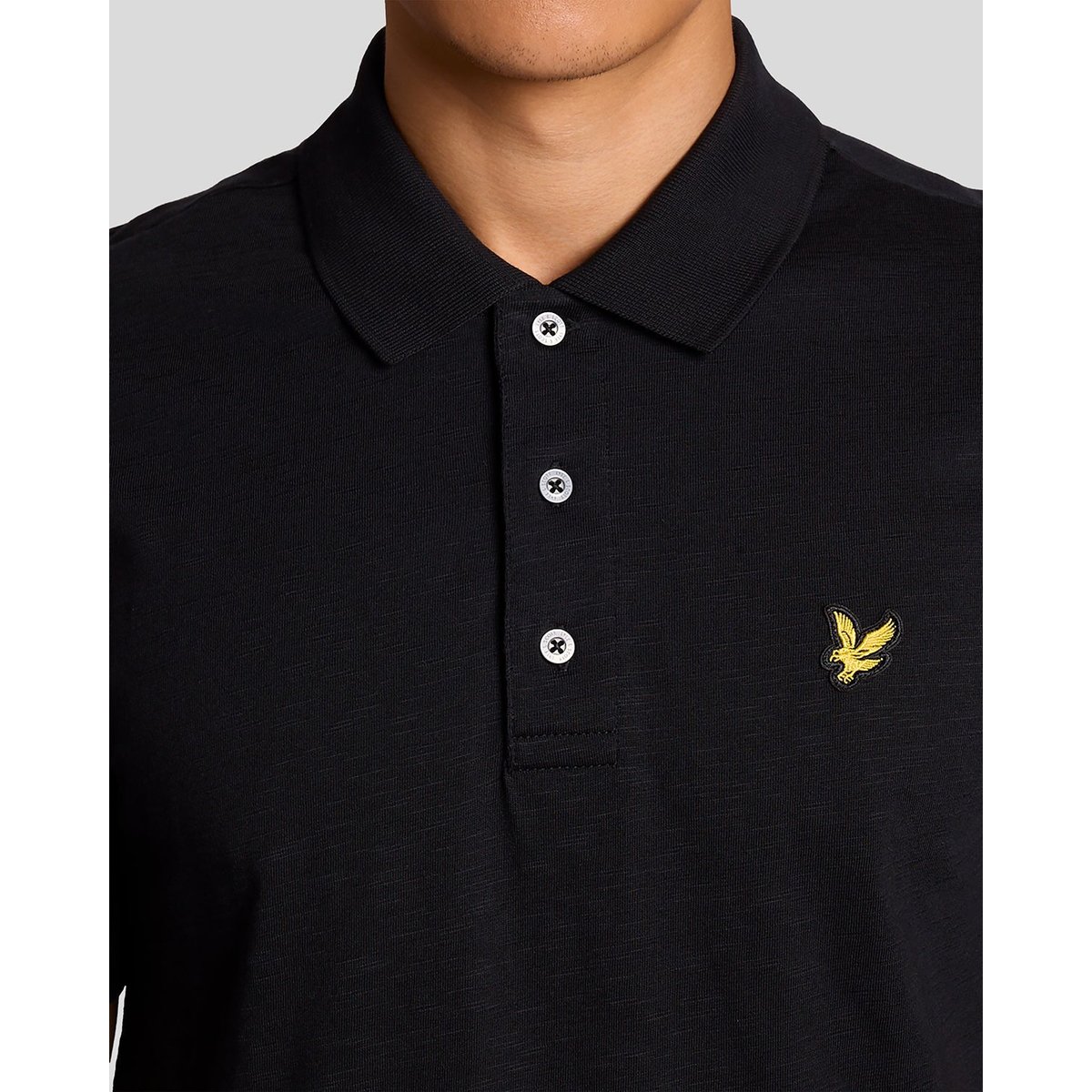 Polo en coton fin slub noir jais, LYLE & SCOTT