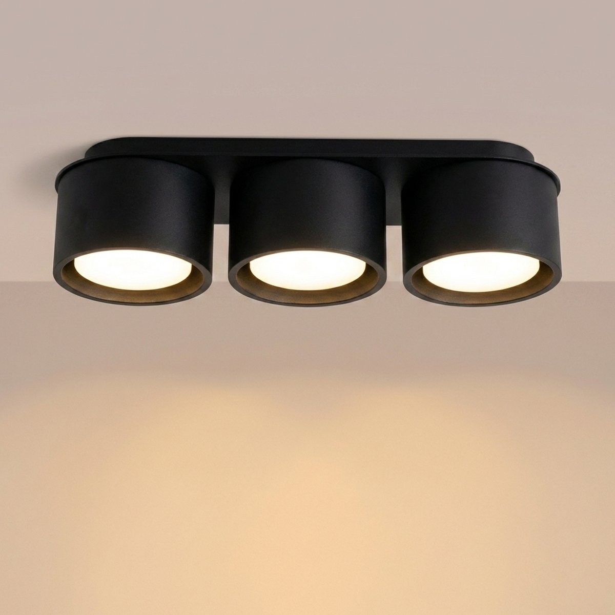 Plafonnier Aluminium Noir Gx53 3 MODO noir, EDEN