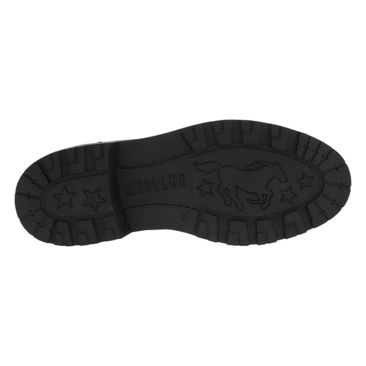Bottines brunes à talon décroché bas avec un zip et des lacets ronds noires, MUSTANG