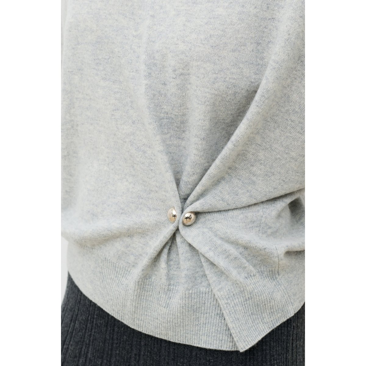Pull ample col rond cachemire MCANDY gris, CAROLL