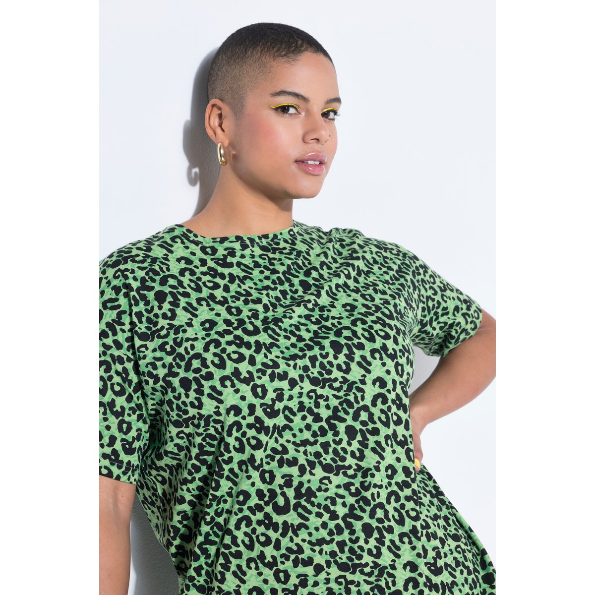 T-shirt oversize, imprimé léopard coloré vert pomme, STUDIO UNTOLD
