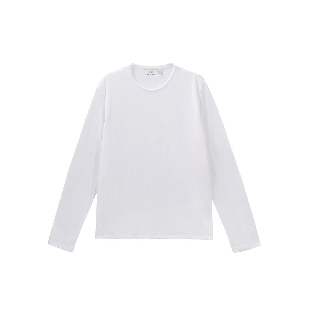 Tee-shirt col rond à manches longues L'Essentiel blanc, IKKS
