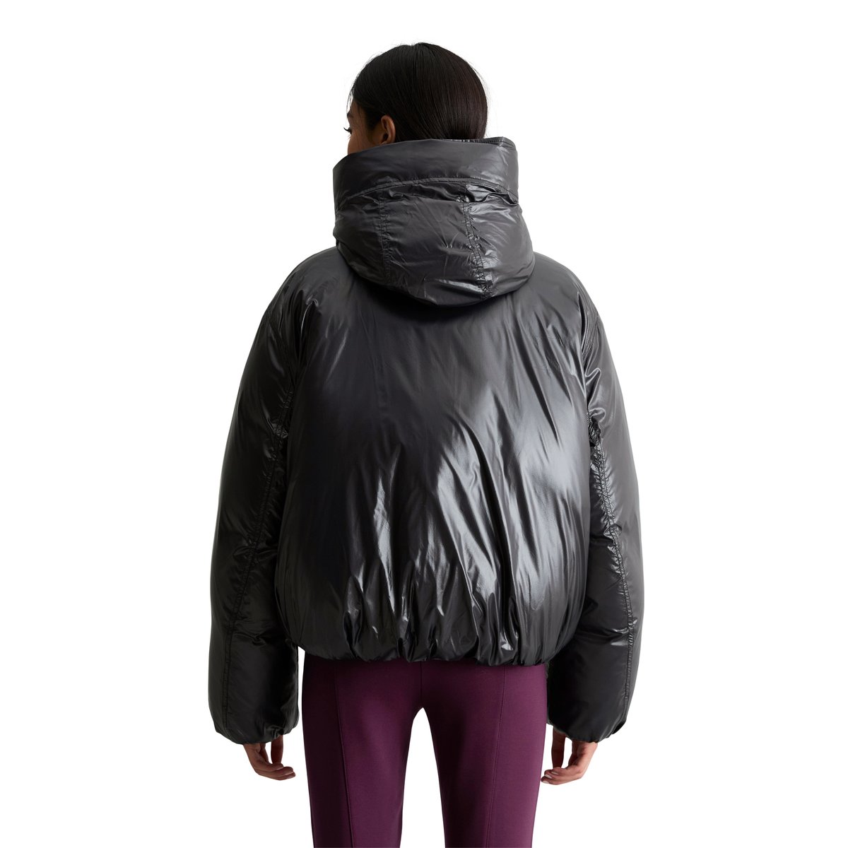 Doudoune oversize en tissu brillant matelassé avec une surface hydrofuge noir, MARC O’POLO DENIM