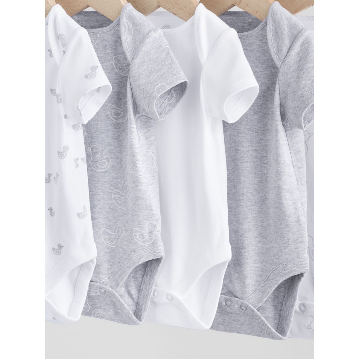 Body à manches courtes bébé, lot de 5 gris, NEXT