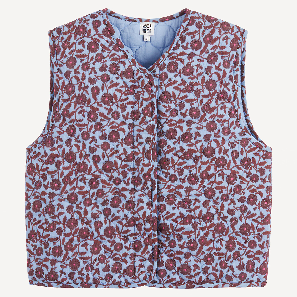 Gilet matelassé, imprimé floral imprimé marron, LA REDOUTE COLLECTIONS