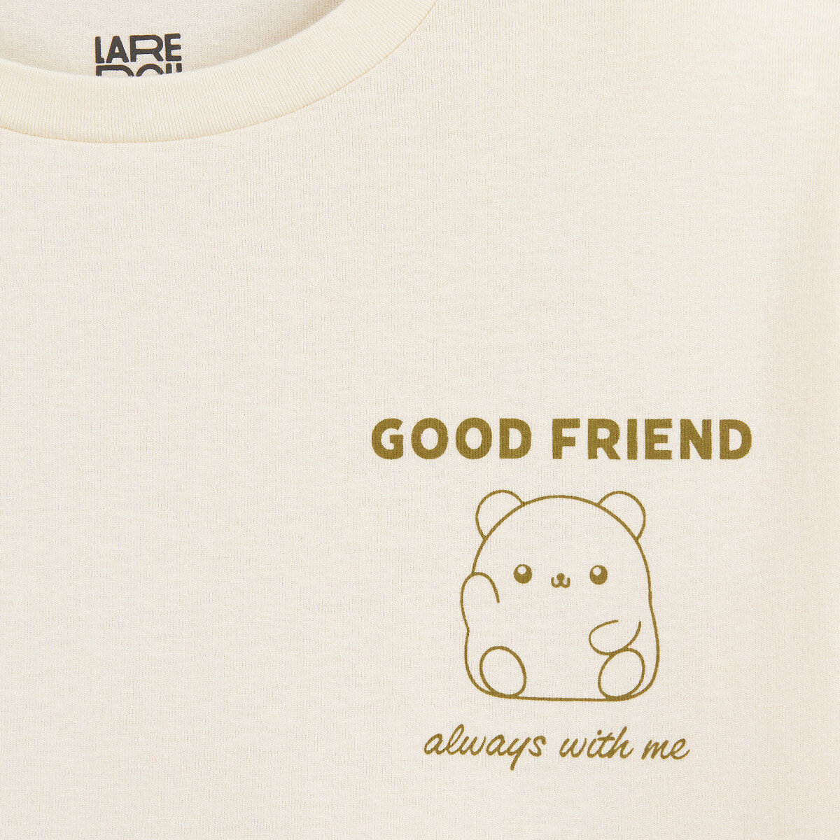 Lot de 3 t-shirts manches longues, motif message violet + vert kaki + écru, LA REDOUTE COLLECTIONS