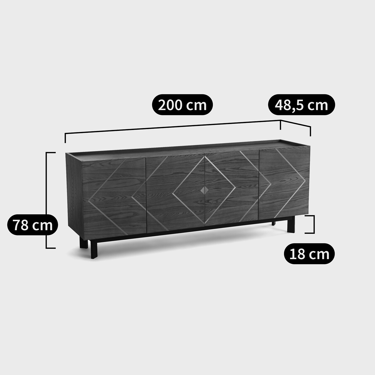 Buffet enfilade 4 portes, Palaz noyer, LA REDOUTE INTERIEURS