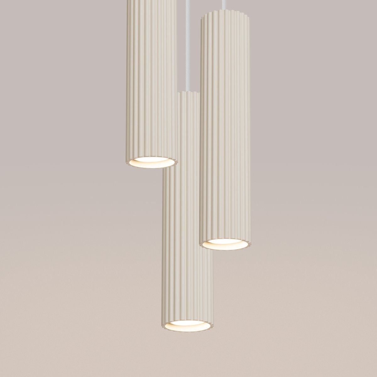 Suspension Aluminium Beige GU10 3 Karbon beige, EDEN