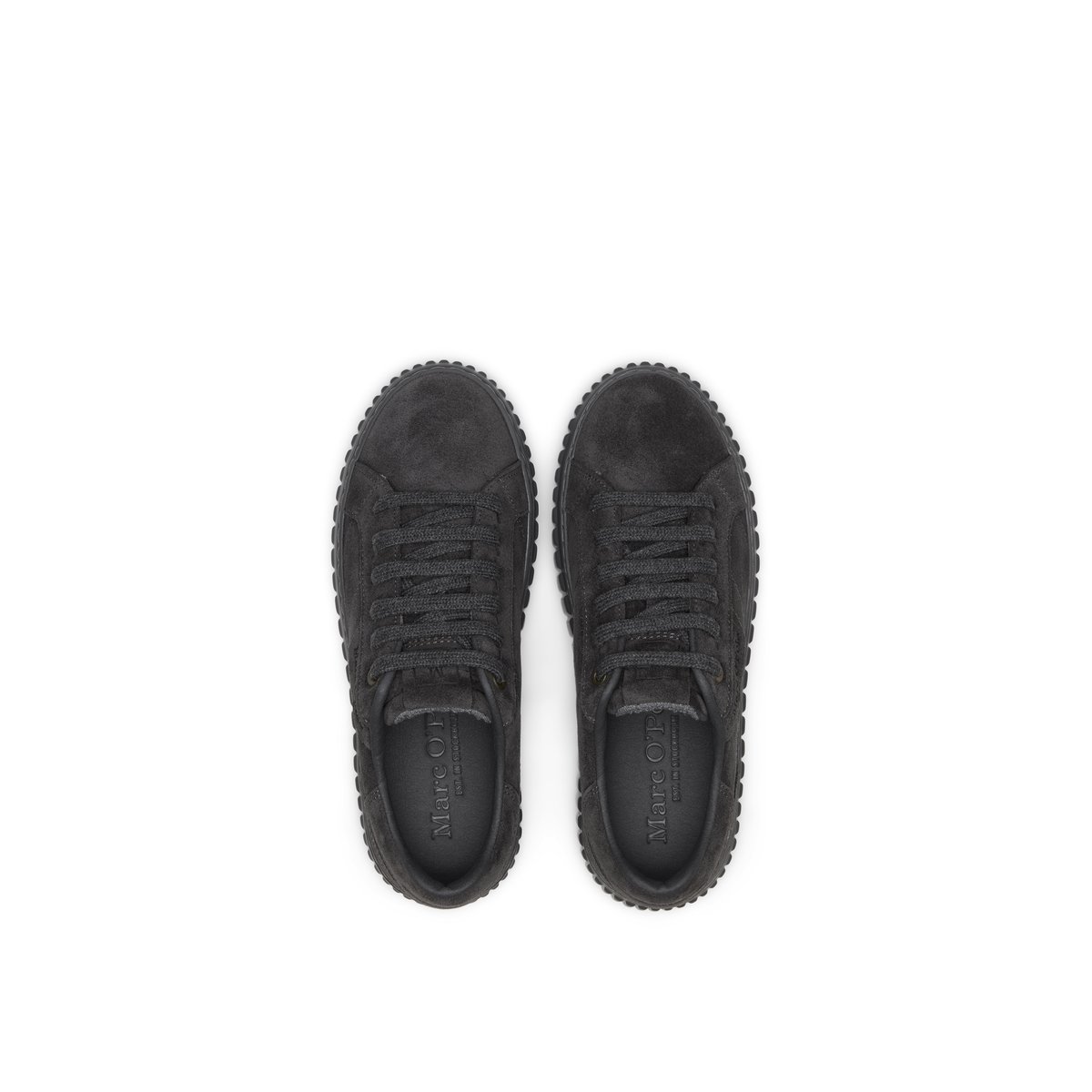 Baskets en cuir velours noir, MARC O'POLO
