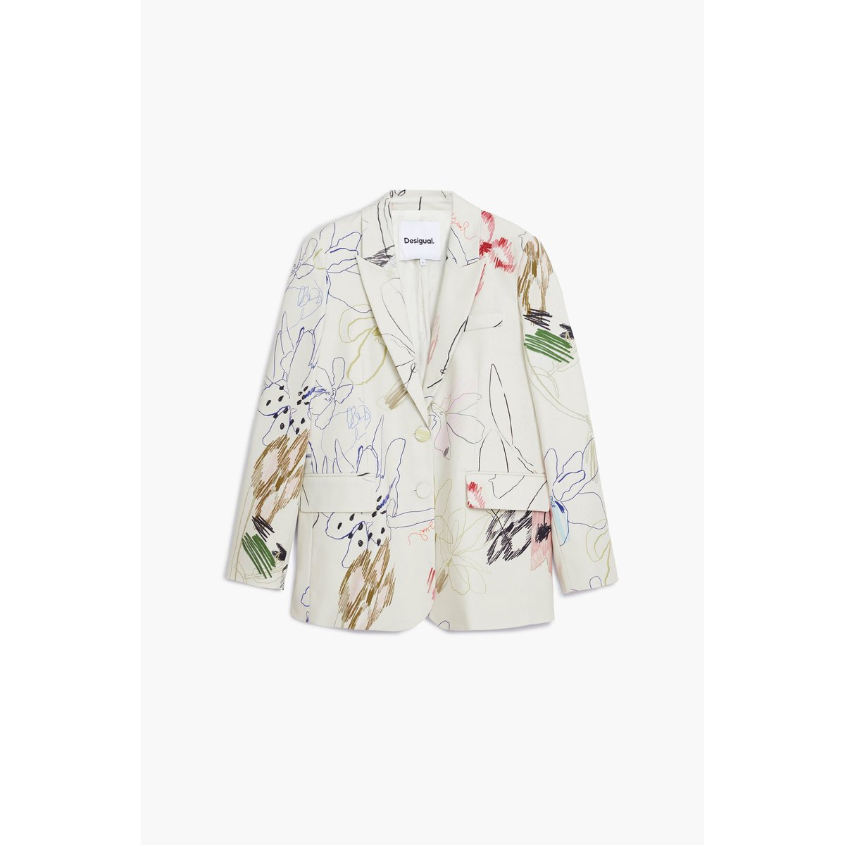 Blazer à motifs beige, DESIGUAL