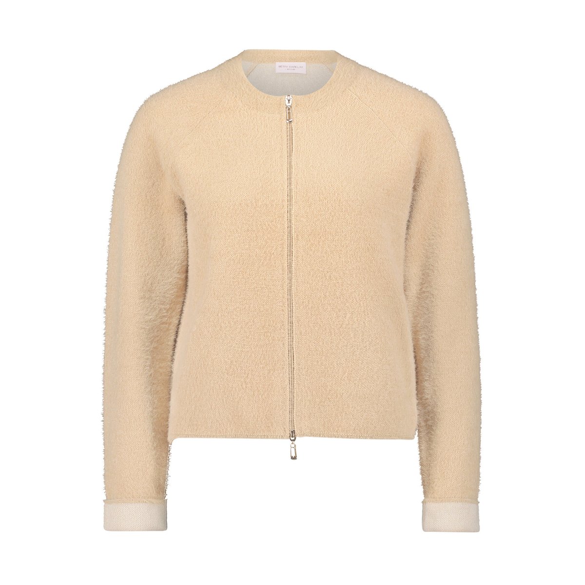 Cardigan en maille casual à fermeture zippée beige, BETTY BARCLAY