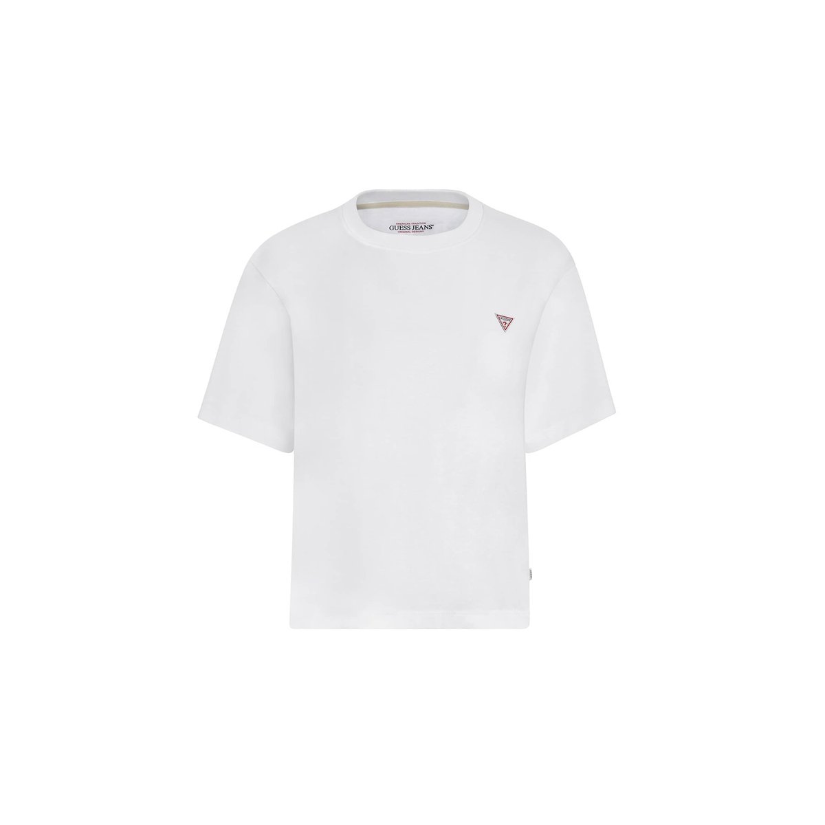 T-Shirt Boxy Mini Triangle blanc, GUESS JEANS