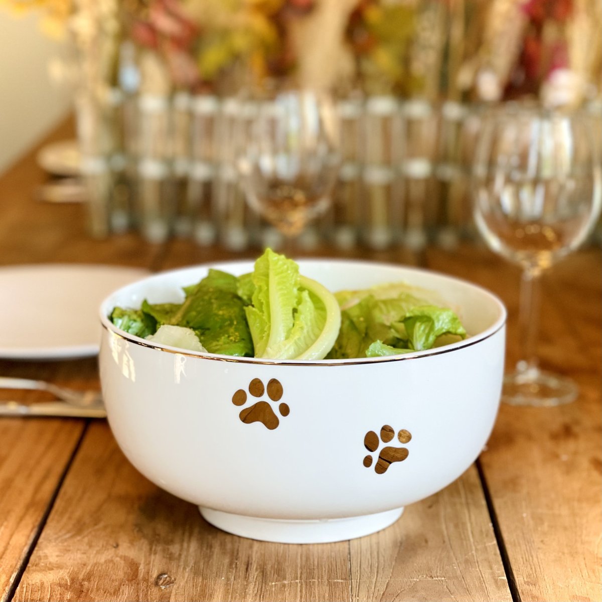 Saladier en porcelaine Matinal Salade white cat, PYLONES