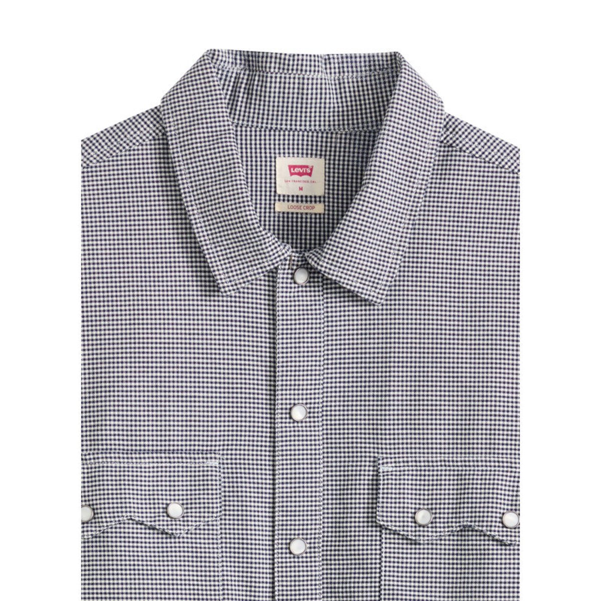 Chemise western manches courtes coupe boxy bleu - llewelyn plaid dress blues, LEVI'S