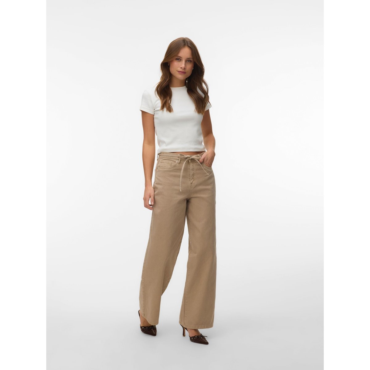 Jean À Coupe Large silver mink, VERO MODA