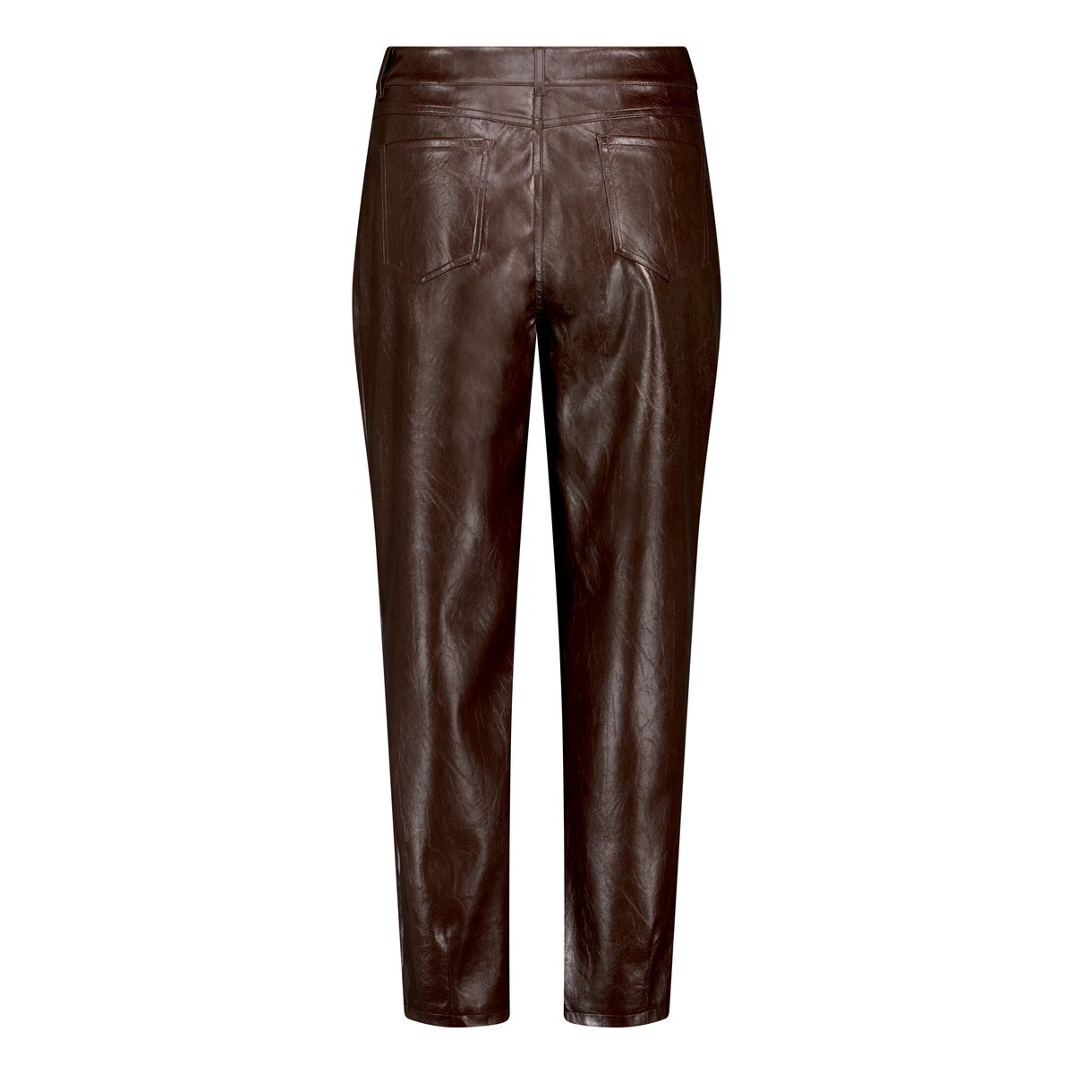 Pantalon en simili cuir à poches deep cognac, CARTOON