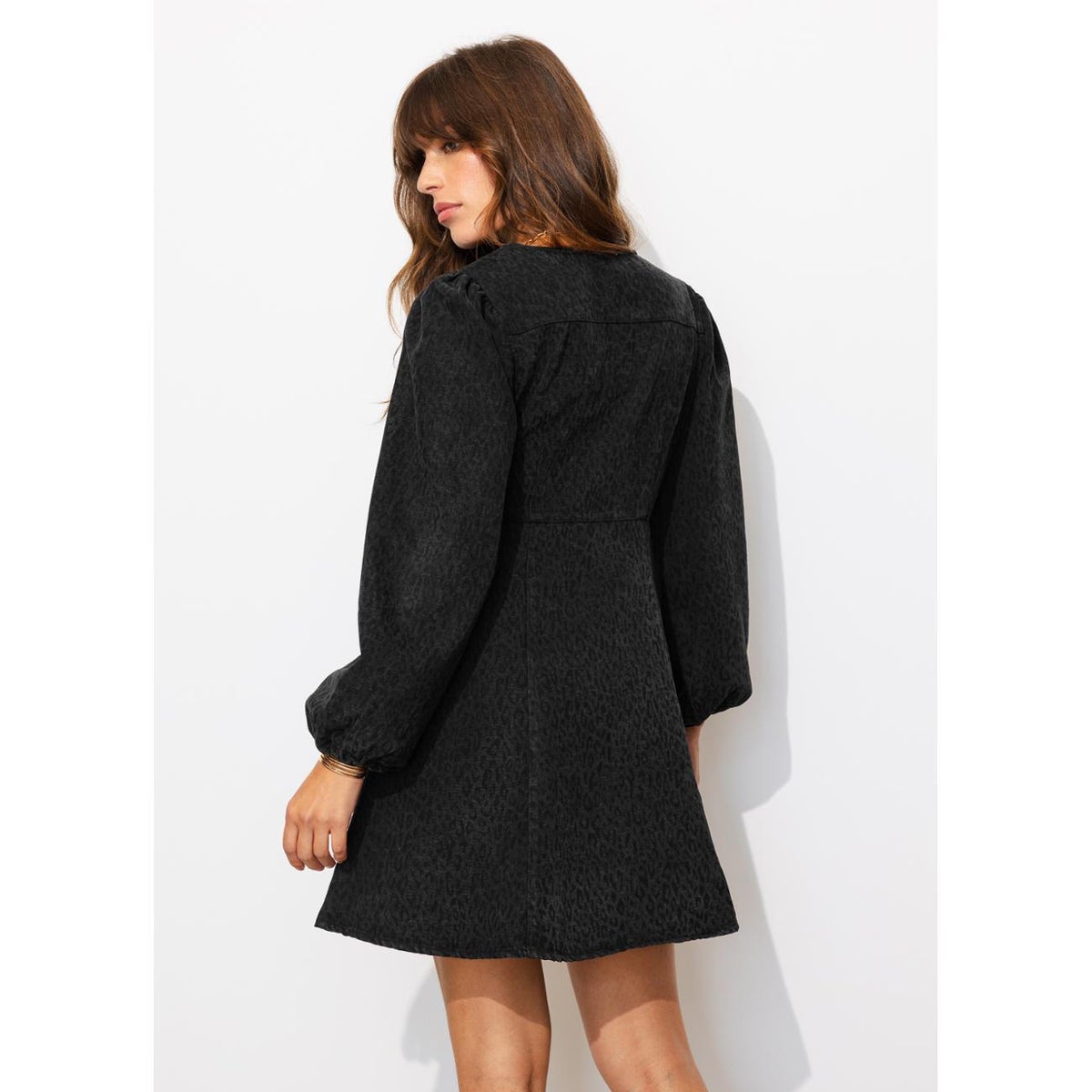 Robe portefeuille léopard imprimé noir, PROMOD