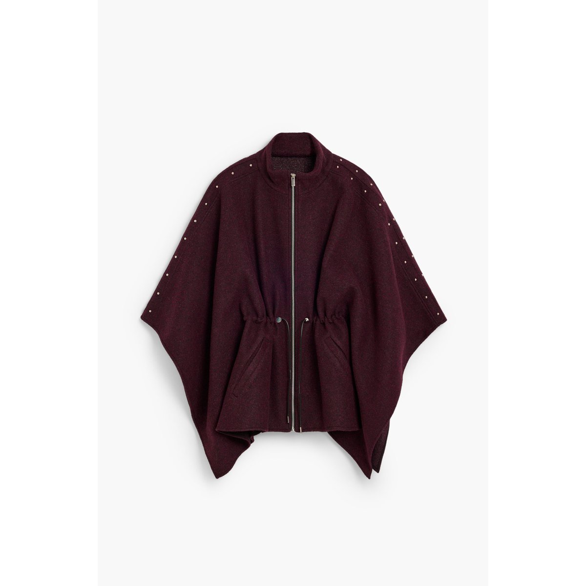 Poncho à fermeture éclair avec ceinture rouge, DESIGUAL