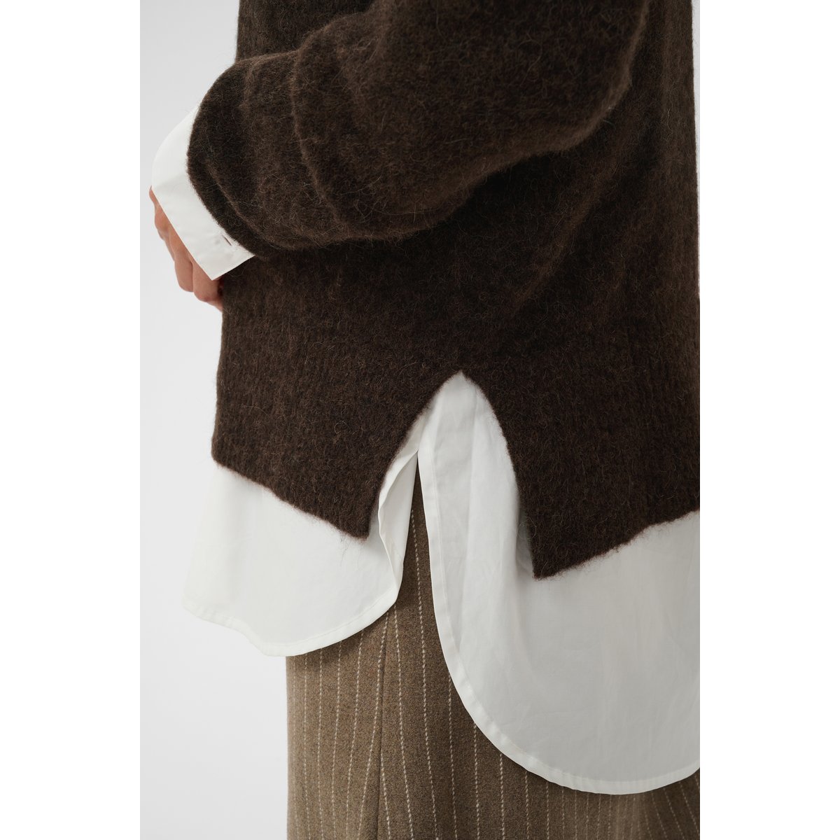 Pullover tricoté marron coffee bean melange, CULTURE