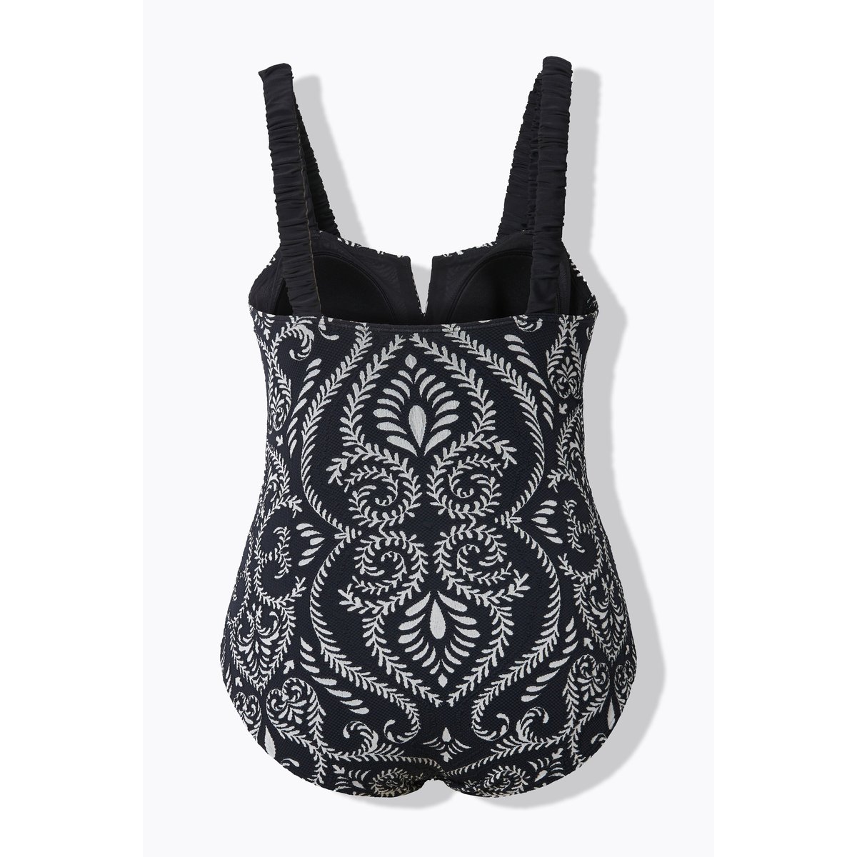 Maillot de bain motif cachemire. Fronces. noir, ULLA POPKEN