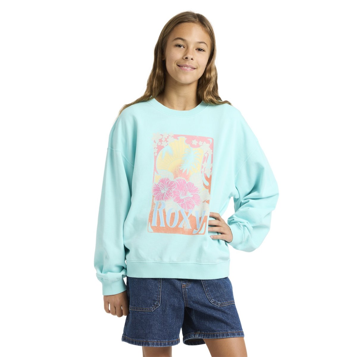 Sweat oversize LINEUP TERRY. bleu aqua splash, ROXY