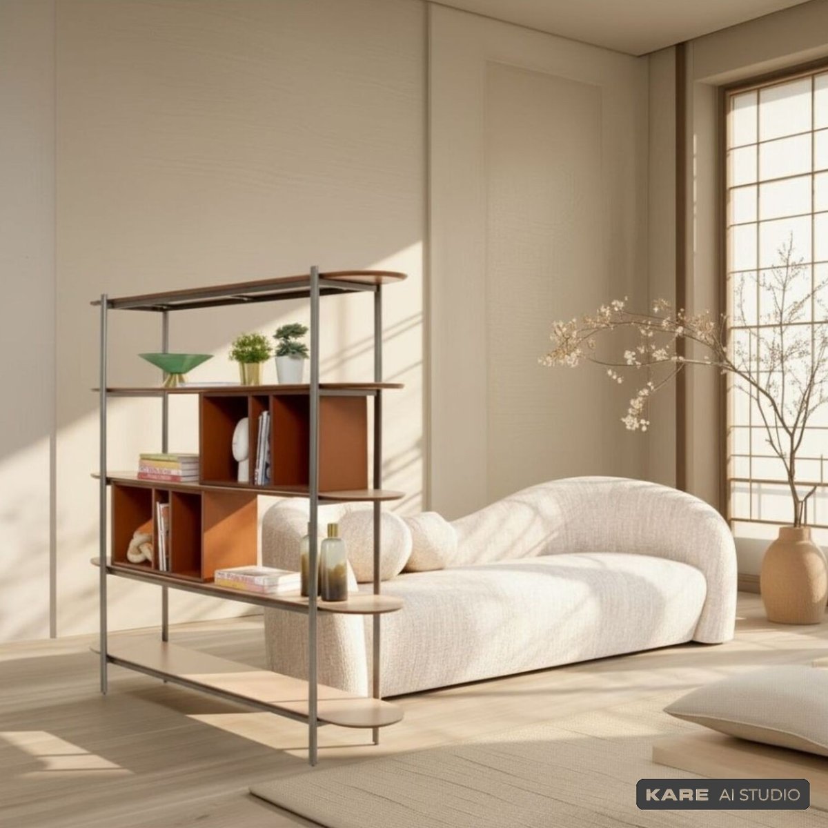 Étagère en simili et noyer, TANGO marron, KARE DESIGN