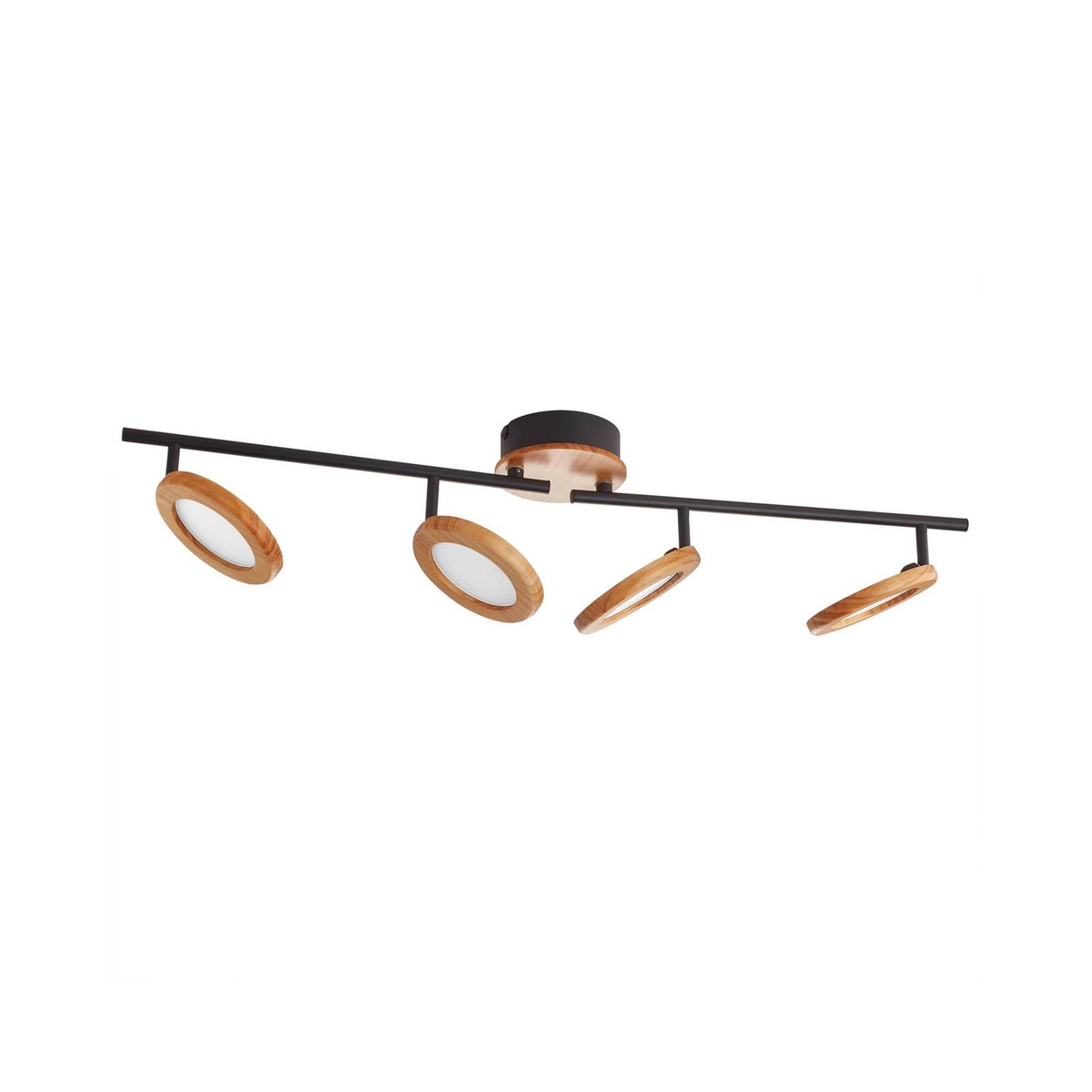 Plafonnier en métal traditionnelleLED, Manel bois clair, noir, blanc, LINDBY
